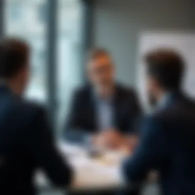 Professional Discussion on Finance Certifications A professional discussing finance certifications in a meeting