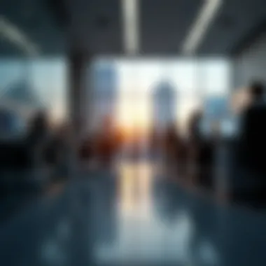 Navigating the Job Market in Texas A bustling job market represented by a modern office environment