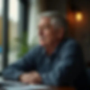 Contemplation on Retirement Planning A person contemplating retirement planning
