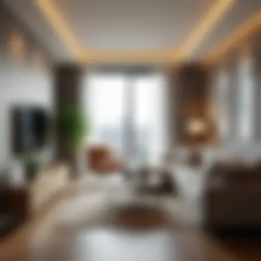 Exploring Rental Spaces A modern living room showcasing rental potential