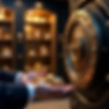 Assets and Wealth Management in Private Banking Luxurious vault showcasing assets and wealth management tools
