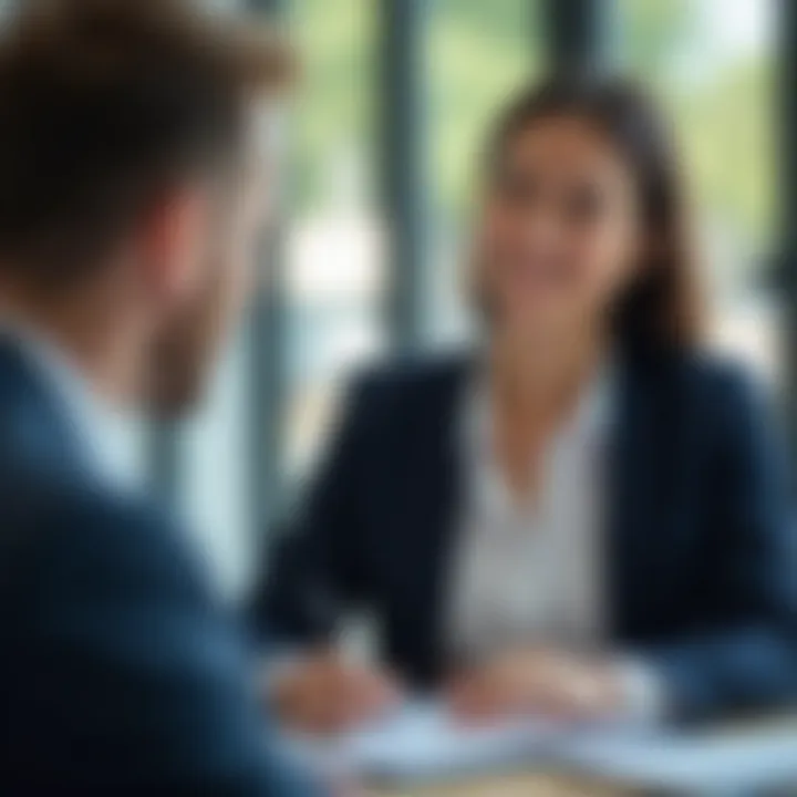 Close-up of a financial planner discussing with a client